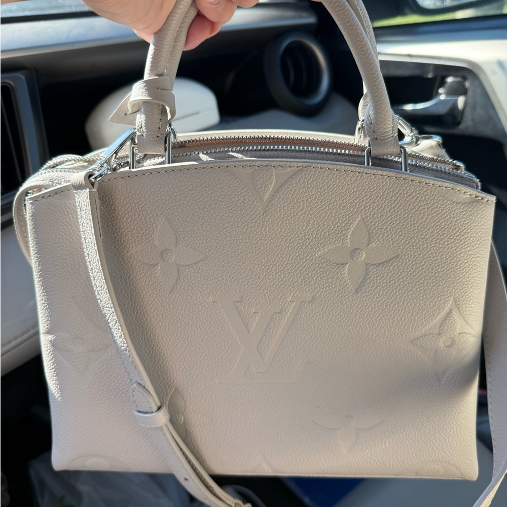 Louis Vuitton Beige Embossed Monogram Satchel